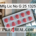 Mfg Lic No G 25 1325 18
